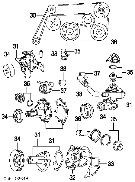Прокладка водяної помпи Mercedes A6032010080