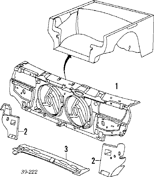 Супорт радіатора правий/монтажна панель кріплення фар Peugeot 405 2 (4E) (Пежо 405)