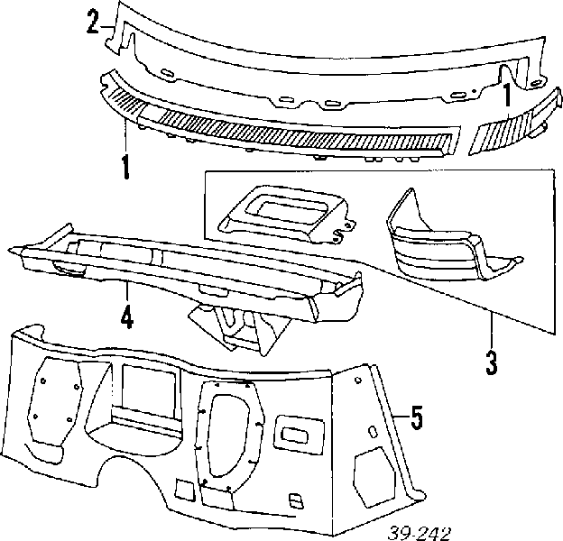 Решітка двірників Peugeot 405 1 (15E) (Пежо 405)