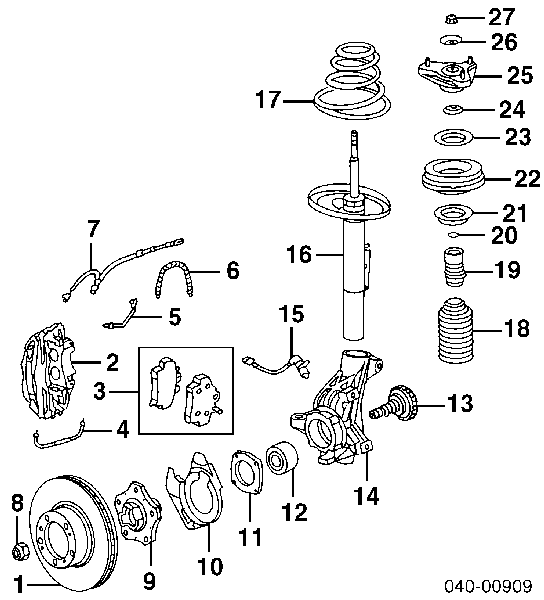 Супорт гальмівний передній лівий Porsche 98635142103 ціна, від 2260.52 USD