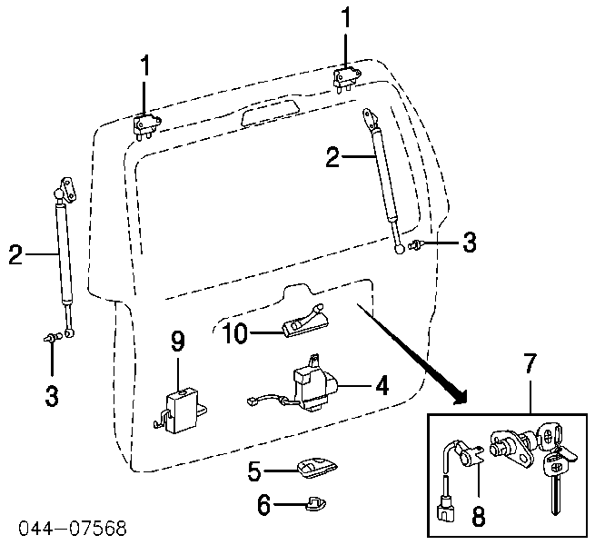 Замок кришки багажника/задньої 3/5-ї двері, задній Toyota 4Runner (GRN21, UZN21) (Тойота 4 раннер)