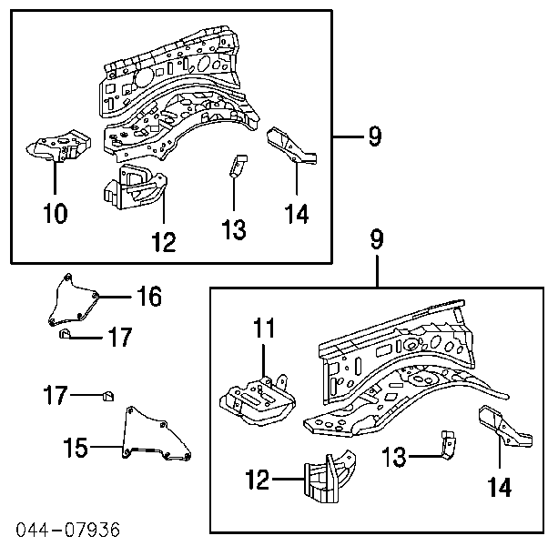 Ущільнювач крила Toyota 4Runner (GRN21, UZN21) (Тойота 4 раннер)
