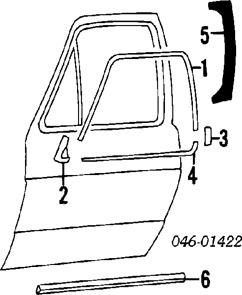Молдинг передньої правої двері Volkswagen Golf 2 (19E) (Фольцваген Гольф)