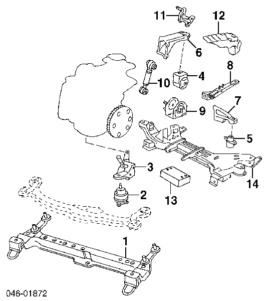 Кронштейн подушки (опори) двигуна, лівої Volkswagen Passat (B3, B4, 3A2, 351) (Фольцваген Пассат)