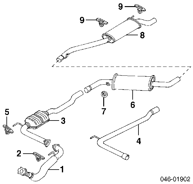 Глушник, задня частина 028253609C VAG