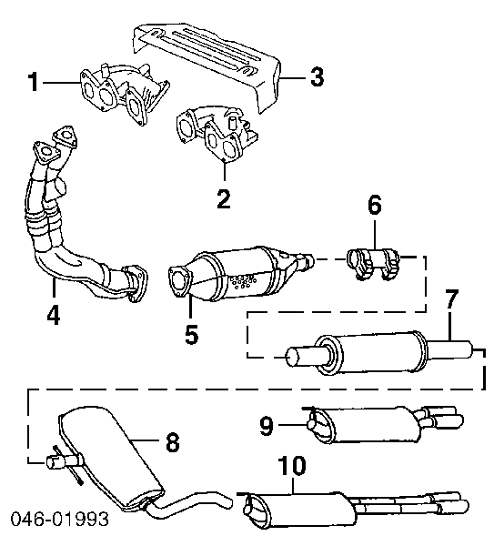 Труба приймальна (штани) глушника, передня 357253087A VAG