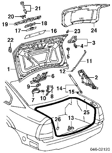 Личинка замка кришки багажника Volkswagen Passat (B5, 3B2) (Фольцваген Пассат)