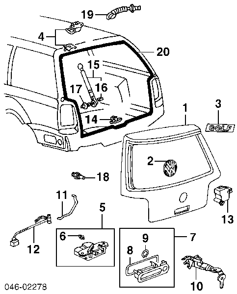 Емблема кришки багажника, фірмовий значок Volkswagen Polo 3 (6N1) (Фольцваген Поло)