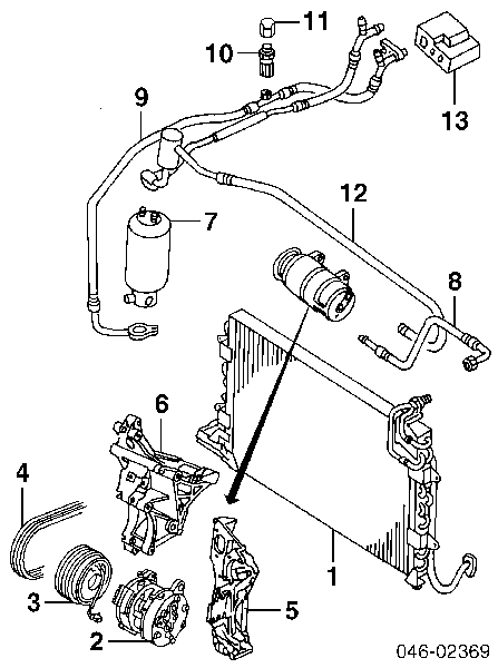 Клапан заправки кондиціонера Volkswagen Passat (B3, B4, 3A5, 351) (Фольцваген Пассат)
