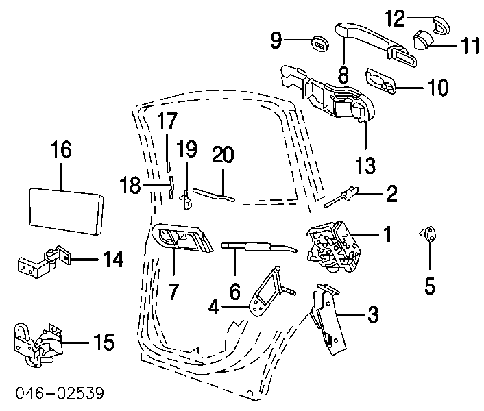 Трос відкривання двері задньої 3B0839085F VAG