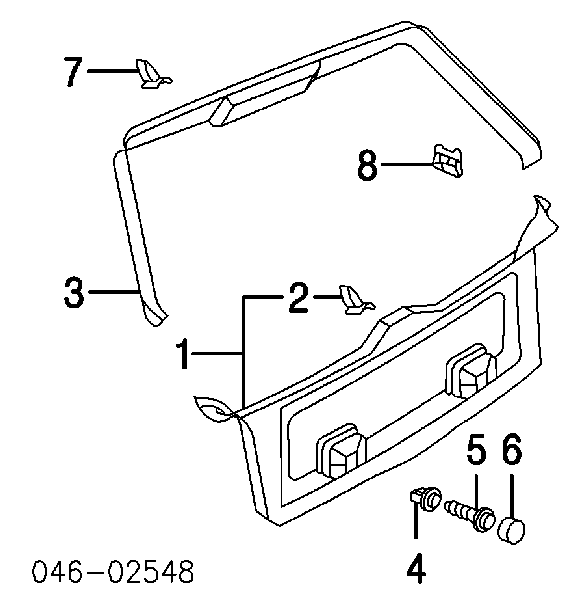 Пістон (кліп) кріплення обшивки кришки багажника Volkswagen Passat (B5, 3B2) (Фольцваген Пассат)