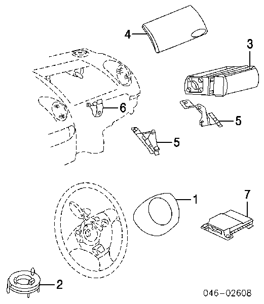 Подушка безпеки, водійська, AIRBAG 1C0880201M VAG