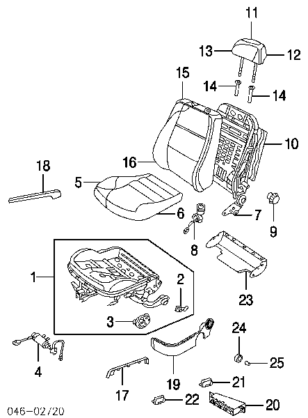 Блок кнопок механізму регулювання сидінь, лівий Volkswagen Passat (B5, 3B3) (Фольцваген Пассат)