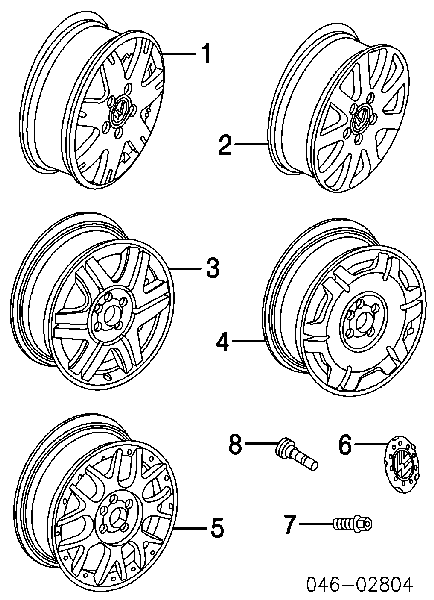 Ковпак колісного диска 7D0601165 China