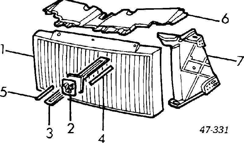 Супорт радіатора нижній/монтажна панель кріплення фар Volvo 740 (744) (Вольво 740)