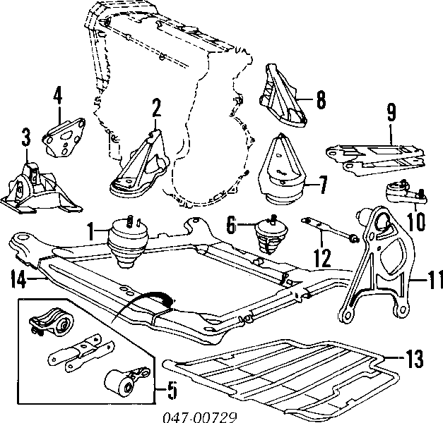 Подушка (опора) двигуна, нижня 91410423 Volvo