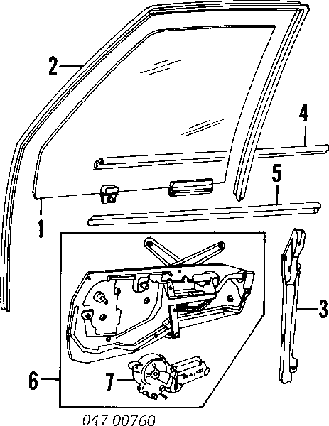 Скло передніх дверей, лівою 91900696 Volvo