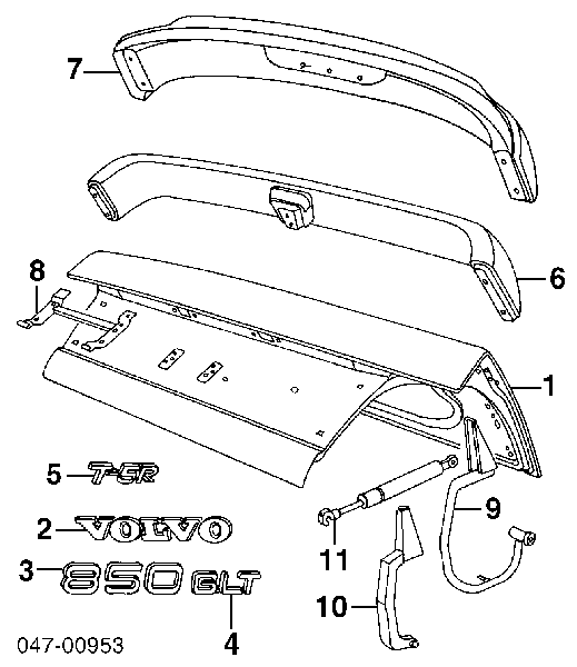 Амортизатор кришки багажника/ двері 3/5-ї задньої 9485547 Volvo