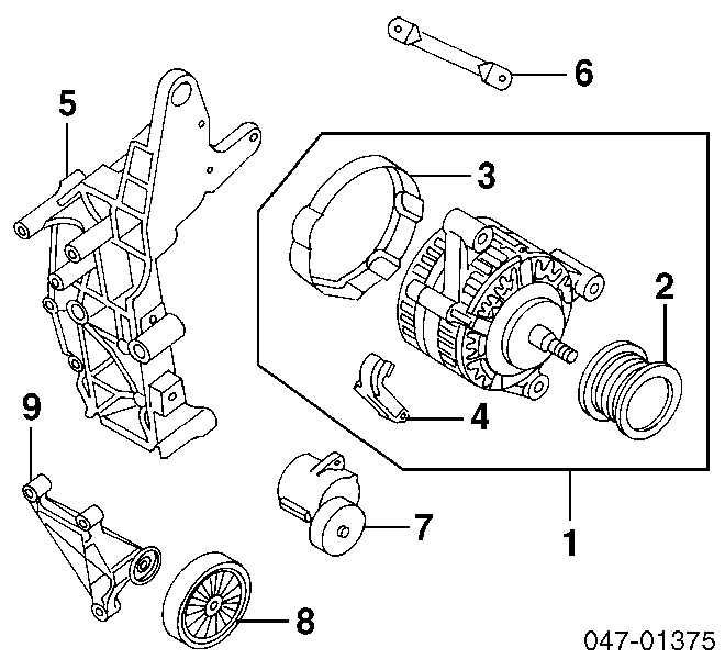 Кронштейн генератора (натяжний) Volvo 9497106 ціна, від 12.65 USD