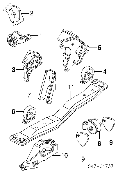 Подушка (опора) двигуна, права 306300708 Volvo