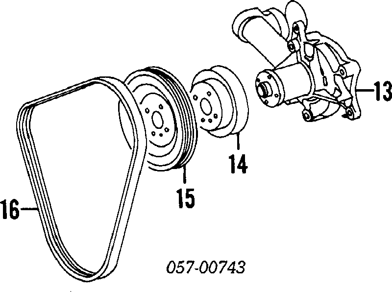 Ремінь приводний, агрегатів MD180574 Chrysler