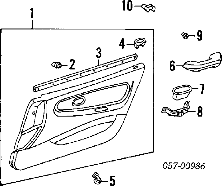 Пістон (кліп) кріплення обшивки дверей Mitsubishi Lancer 5 (CB, DA) (Міцубісі Лансер)