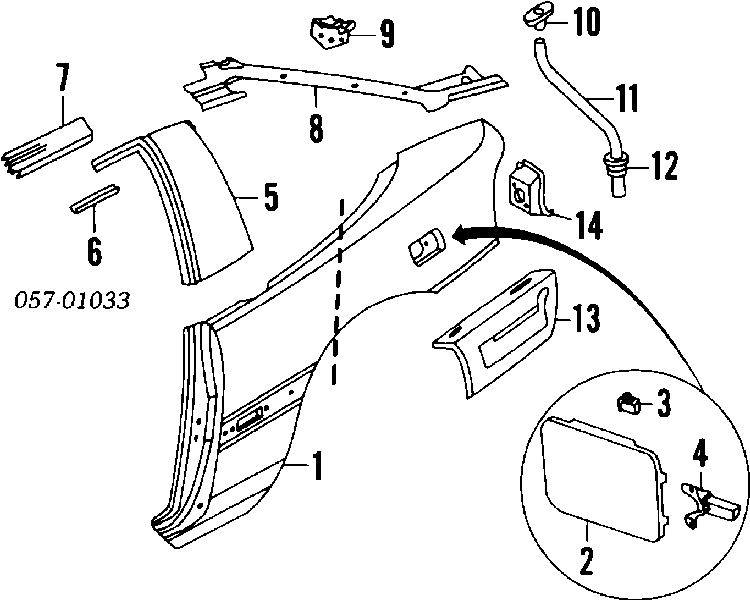 Фіксатор лючка бензобака MB023256 Chrysler