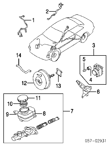 Бачок головного гальмівного циліндру (гальмівної рідини) на Mitsubishi Lancer (CSW)
