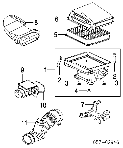 Подушка корпусу повітряного фільтра Mitsubishi Pajero 4 SHORT (V80) (Міцубісі Паджеро)