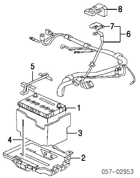 Кріплення/підставка акумулятора (АКБ) Mitsubishi Lancer 10 (CY_A, CZ_A) (Міцубісі Лансер)