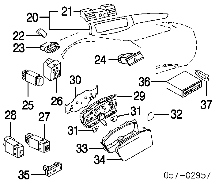 Кнопка коректора фар Mitsubishi Lancer 9 (CSW) (Міцубісі Лансер)