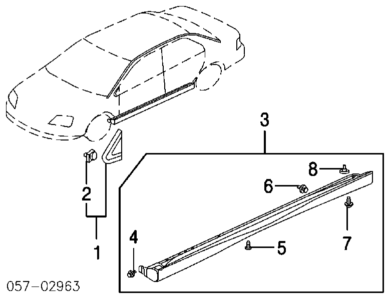 Накладка передньої правої двері Mitsubishi Lancer 9 (CSW) (Міцубісі Лансер)