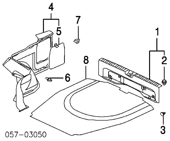 Облицювання задньої панелі багажника Mitsubishi Lancer 9 (CSA) (Міцубісі Лансер)
