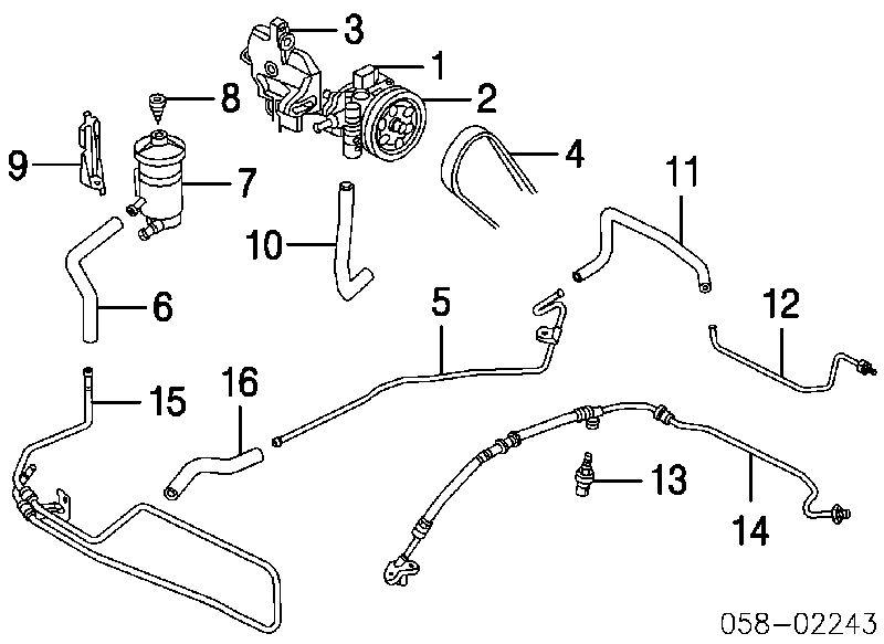 Шланг ГПК, низького тиску, від бачка до насосу Honda Accord 7 (CM, CN) (Хонда Аккорд)