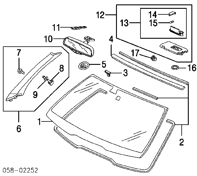 Молдинг лобового скла, верхній Honda Accord 7 (CM, CN) (Хонда Аккорд)