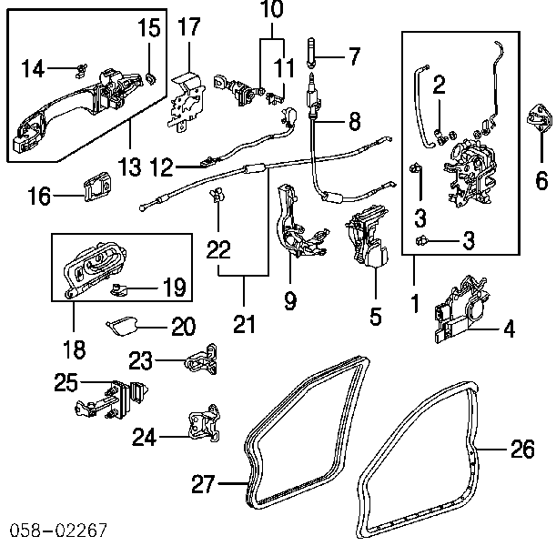 Петля передніх дверей, лівою 67460SDCA01ZZ Honda