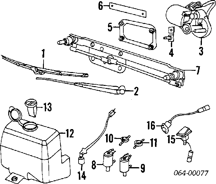 Насос-двигун омивача скла, заднього TQ17115 Tqparts