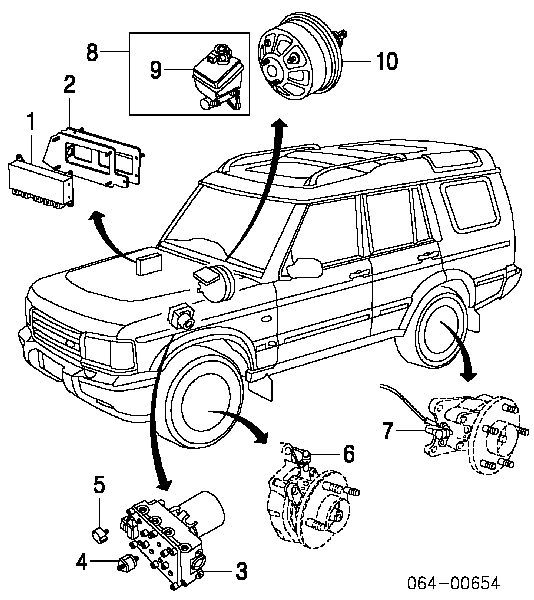 Модуль керування (ЕБУ) АБС (ABS) Land Rover Discovery 2 (LJ ,LT) (Land Rover Діскавері)