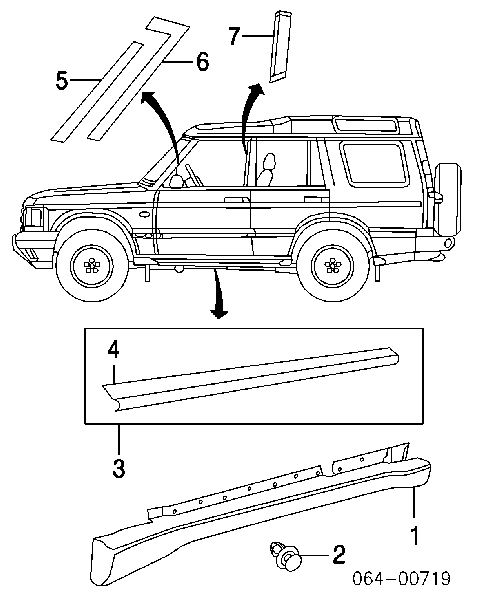 Накладка зовнішня (молдинг) порога, правий Land Rover Discovery 2 (LJ ,LT) (Land Rover Діскавері)