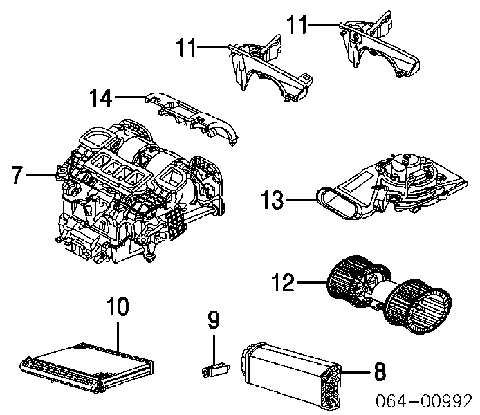 Двигун вентилятора пічки (опалювача салону), задній Land Rover Range Rover 3 (L322) (Land Rover Рейндж ровер)