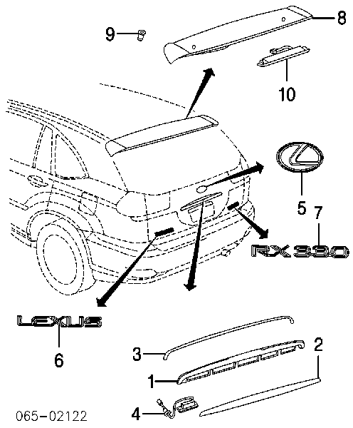 Емблема кришки багажника, фірмовий значок Lexus RX (U3_) (Лексус RX)