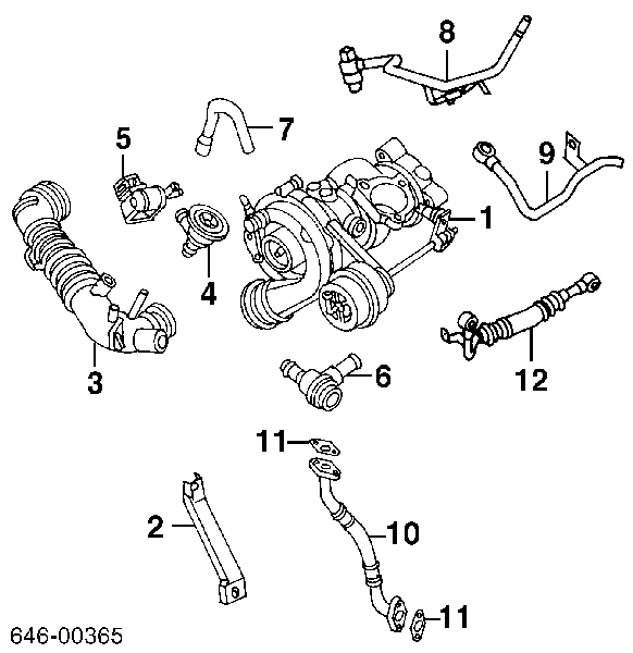 Трубка/шланг відводу масла від турбіни Audi TT (8N3) (Ауді TT)