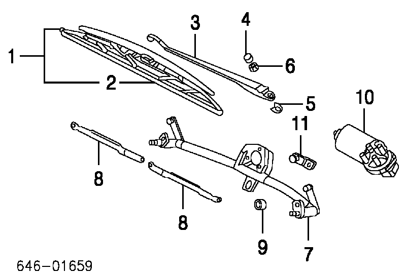 Гумка склоочисника водійська 1C0955429 VAG