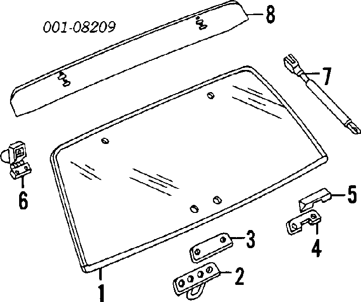 Амортизатор скла задніх, 3/5-ї двері (ляди) Chevrolet Blazer S10 (Шевроле Blazer)