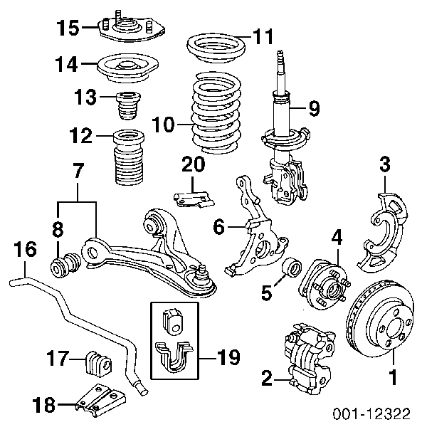 Втулка стабілізатора переднього внутрішня Pontiac Trans Sport APV (Понтіак Trans Sport APV)