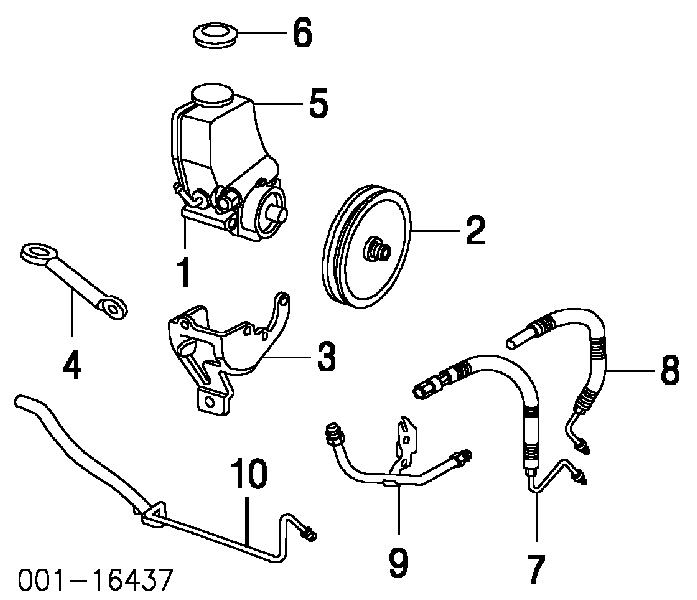 Шланг ГПК, високого тиску гідропідсилювача керма (рейки) Chevrolet Cavalier (Шевроле Cavalier)