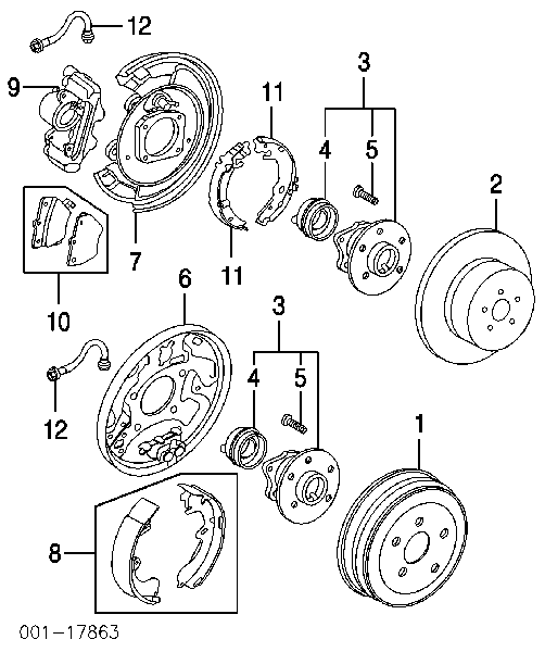 Колодки гальмові задні, барабанні 88972098 General Motors