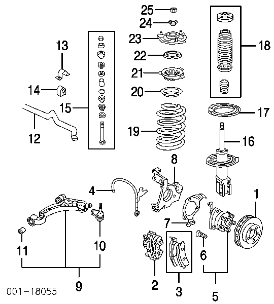 Підшипник опорний амортизатора, переднього 0344526 Opel