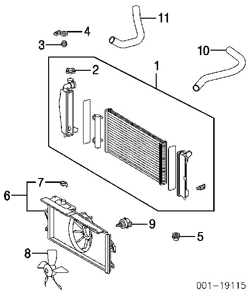 Вентилятор/крильчатка радіатора охолодження Pontiac Vibe (Понтіак Вайб)