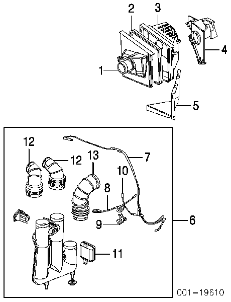 Датчик потоку (витрати) повітря, витратомір MAF - (Mass Airflow) 55353127 General Motors